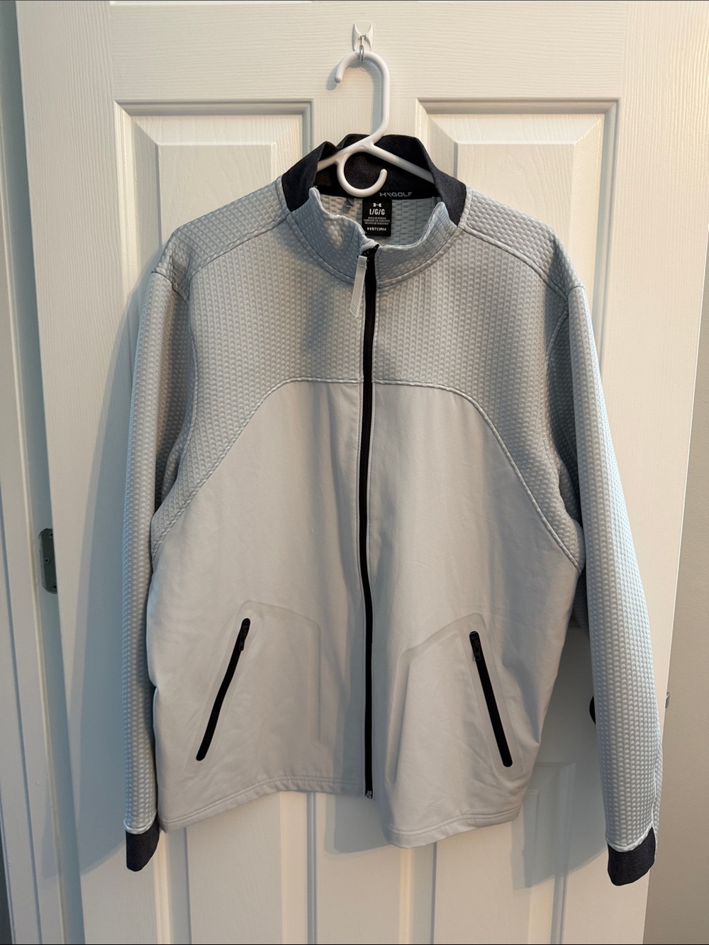 Storm Light Gray Performance Full-Zip Jacket with Black Trim